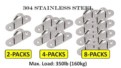 Heavy Duty 304 Stainless Steel Hammock Ceiling Hook Pad Eye Plates Corrosion Resistant (2 Pack M6 Stainless) - color: 2-PACK M6 STAINLESS