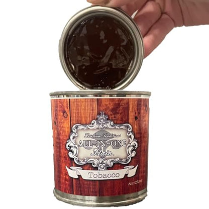 All-in-ONE Gel Stain - Tobacco (Rich Brown) - 8oz - color: Tobacco, size: 8 Fl Oz