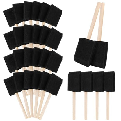 ZUFECY 30 Pack Sponge Brushes, 2 Inch Wood Handle for Painting Crafts