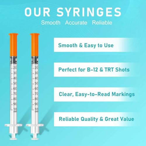 U-100 0.5ml 31 Gauge 5/16" Syringe, Individually Packed, Pack of 100 - size: 0.5ml-31G 5/16", style: 100