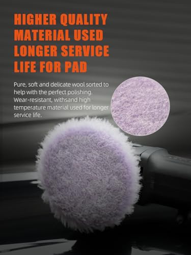 SPTA 2Pcs 6Inch (150mm) Wool Cutting Pad Set, Purple Wool Buffing and Polishing Pad for Heavy Cut, Car Polisher - color: 2Pcs 6Inch Purple Coarse Wool, size: 6 Inch (150mm)