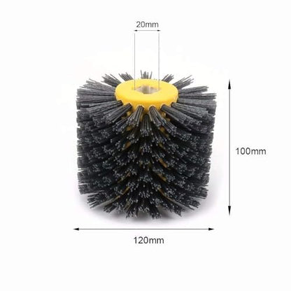 Enhance Your Wooden Furniture with SIGNI Abrasive NYLON Drawing Wheel Drum Burnishing Polishing Brush - Ideal for Floor Polishing, 120X100mm Size, 120 Grit - Pack of 1 - size: 120 Grit, Black