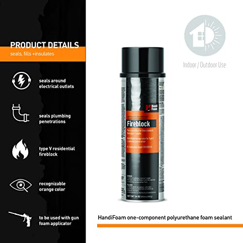 HANDI-FOAM® FIREBLOCK Low-Pressure ONE-Component Polyurethane Foam SEALANT (OCF), P30181 - style: Gun Foam