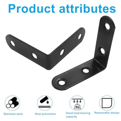 10Pcs L Bracket Right Angle Corner Brace, 2 x 2 Inch