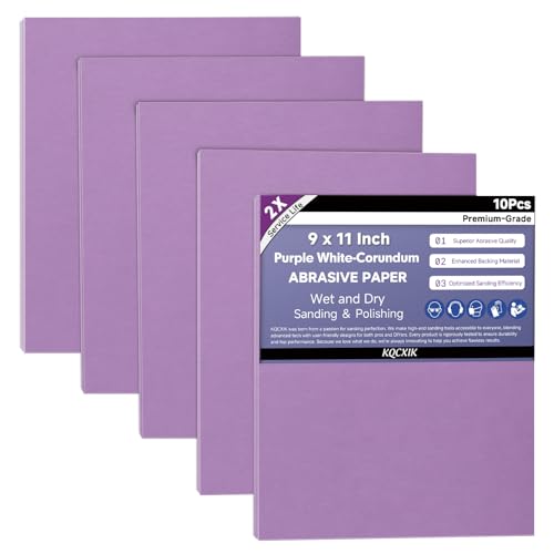 10-Sheet Premium White Corundum Wet Dry 2500 Grit Sandpaper - size: 9 x 11 Inch, style: 2500 Grit