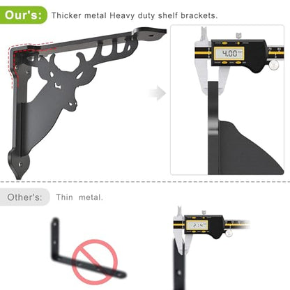 SELEWARE 4 Pack 10" Heavy Duty Shelf Brackets, Deer Decorative L Brackets - size: 10 Inch, style: Deer-4 pack