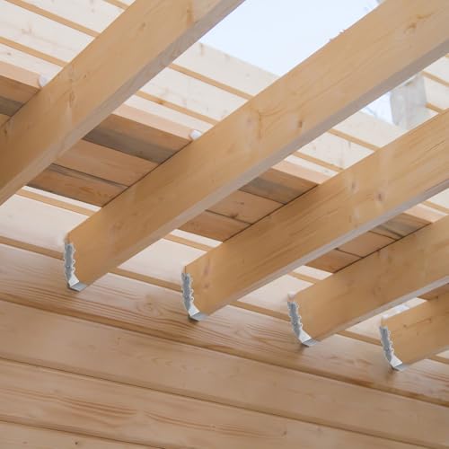 25 Pcs 2x8 Joist Hangers,18 Gauge Metal Face Mount Joist Hanger, Lu28 Joist Hangers Galvanized, Hurricane Ties for Rafter, Rafter Brackets 2x8 for Deck,Floor,Roof Overhang and Ceiling Joist - size: 25 Pcs 2x8 Joist Hanger, style: Silver