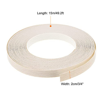 uxcell Edge Banding, 3/4 inch x 49.2ft Pre-Glued Wood Veneer Edging Iron-on Flexible Edge Banding for Cabinet Repair Furniture Restoration, Oak - size: 3/4 Inch x 49.2ft