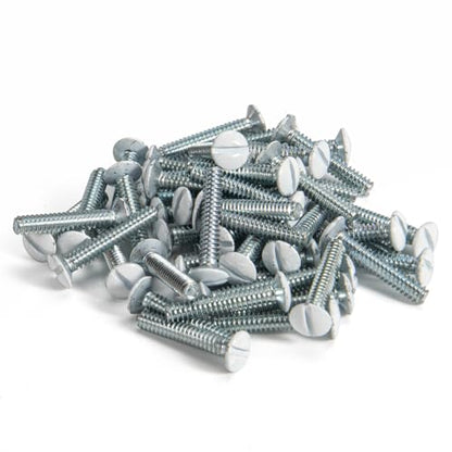 Henne Bery 3/4" Long 6-32 Thread, Oval Head Milled Slot Replacement Wall Plate Screws, 50 Pack, White - color: White, size: 3/4",50 Pack