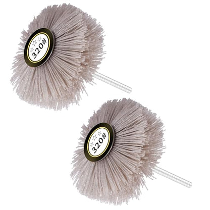 2pcs Nylon Wheel Brush, 320 Grit, 6mm Shank - style: 2Pcs 320#