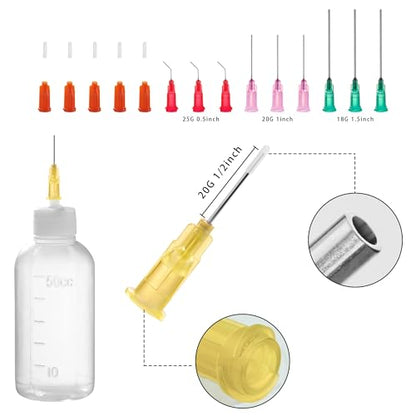 50cc Needle Glue Bottles, Precision Tip Squeeze Applicator Dispenser Bottle - size: 1.7 Ounces