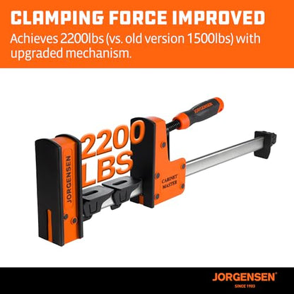 JORGENSEN 18-Inch Parallel Jaw Bar Clamps, 2-Pack Cabinet Master Bar Clamps - size: 18 Inch