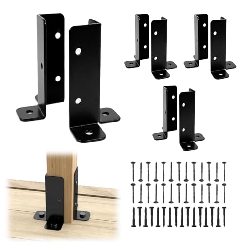 Muzata 8Pack Adjustable Post Base Brackets for Heavy Duty Wood Fence WT32