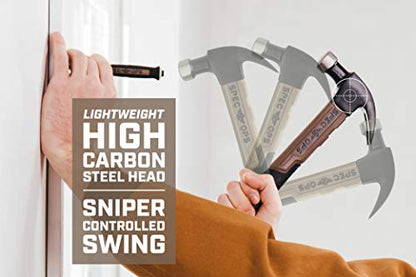 Spec Ops Tools Fiberglass Hammer for Carpentry & Demolition, Smooth Face, Curved Claw and Shock-Absorbing Grip, 16 Oz - size: 16 Oz Curved Claw