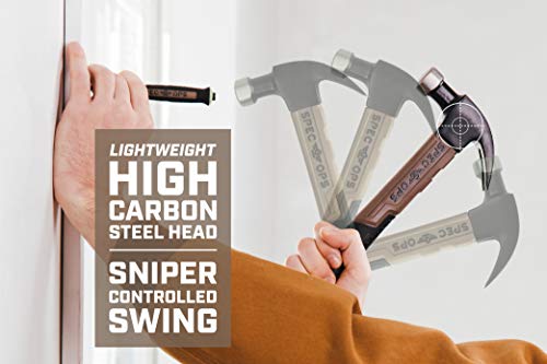 Spec Ops Tools Fiberglass Hammer for Carpentry & Demolition, Smooth Face, Curved Claw and Shock-Absorbing Grip, 20 Oz - size: 20 Oz Curved Claw