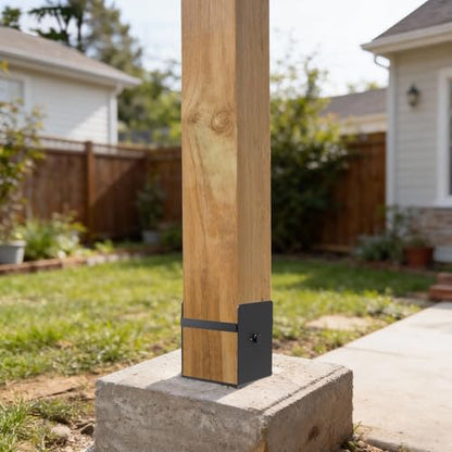 2 Pcs 6"x6" U-Shape Wet Concrete Fence Post Base (Actual 5.6"x5.6") - size: 6“x6"