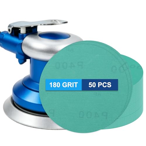 50Pcs 5" PSA Sanding Discs 400 Grit Polyester Film Green - size: 5 Inch-400 Grit