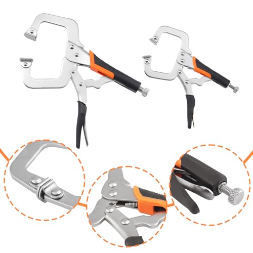 4 Pack 11 & 6 Inch C Clamp Locking Pliers with Swivel Pads