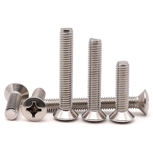 #6-32 x 1 (100pcs) Oval Head Machine Screws, Cross Recess, ASME B18.6.3, 304 Stainless Steel, for Thick Decorative Plates & Smart Switches - size: #6-32 x 1"