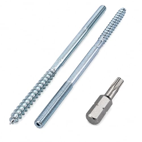 (Pack of 10) Hanger Bolts 5/16" x 9-27/32" (M8 x 250 mm), Double Ended Threaded Screws - size: 5/16" x 9-27/32" (M8 x 250 mm)