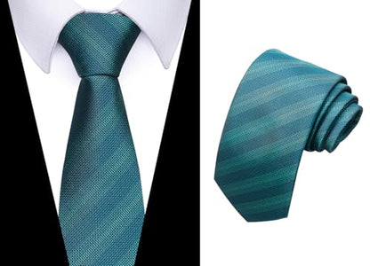 joy alice Tie For Men 6 PCS Necktie Woven Jacquard Neck Ties Set Neck Ties - color: Yellow Green Greenblue Champagne