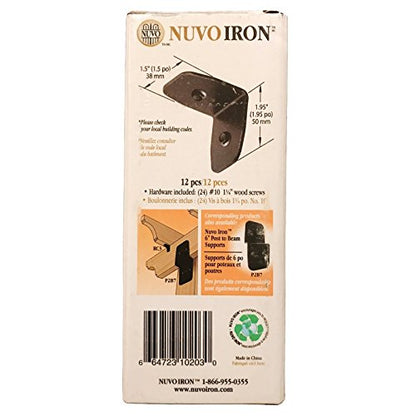 Nuvo Iron RC3 Black Galvanized Steel 2" Traditional Clips-12 Pack Rafter Clips