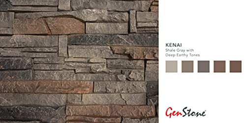 GenStone Faux Stacked Stone Panel 41" x 11.25" in Kenai Color for Do It Yourself Friendly Home Improvement Projects