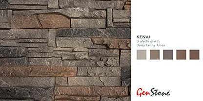GenStone Faux Stacked Stone Panel 41" x 11.25" in Kenai Color for Do It Yourself Friendly Home Improvement Projects