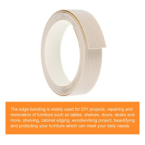 uxcell Edge Banding, 1-1/8 inch x 9.84ft Pre-Glued Wood Veneer Edging Iron-on Flexible Edge Banding for Cabinet Repair Furniture Restoration, Oak - size: 1-1/8 Inch x 9.84ft
