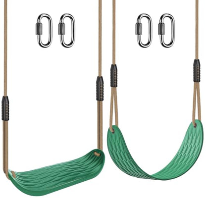 2Pack Heavy Duty Swing Seats for Kids Green Soft EVA Anti Slip Seat Outdoor - color: Green Soft Eva & U-shape Swing Seats