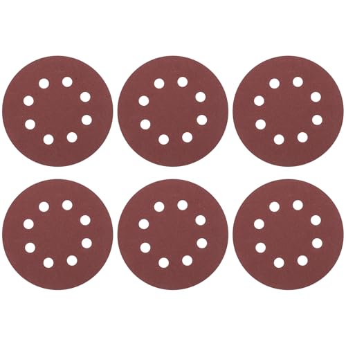 HARFINGTON 20 Pcs 5 Inch Sanding Discs 150 Grit Red Aluminum Oxide 8 Hole - size: 5 Inch(150 Grit)