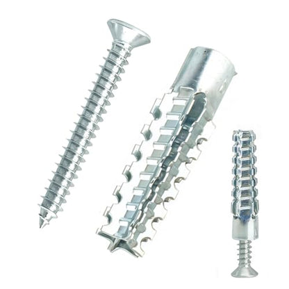 30 Packs Heavy Duty Hollow Wall Anchors with Screws, Loose Hinge and Stripped Hole Repair Kits (Silver,6x32mm) - size: Silver-M6*32