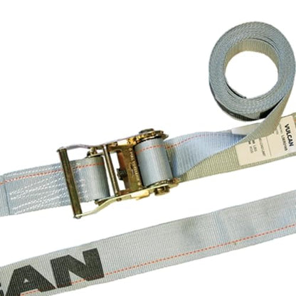 VULCAN Logistic Strap for E Track - Ratchet Style - 16 Foot - 6 Pack - Gray - 1,333 Pound Safe Working Load