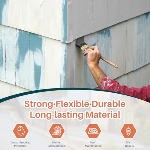 Tkaimy Polyurethane Waterproof Coating, 175oz, Grey, Fix Leaks & Cracks - color: Grey, size: 175 OZ