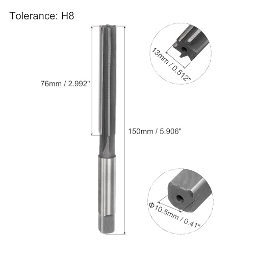 uxcell Hand Reamers, 13mm H8 Metric Reamer Drill Bit for Metal Wood Hole Reaming, Straight Flute High Speed Steel (HSS) Tool - size: 13mm