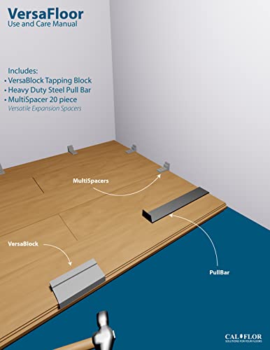 CalFlor VersaFloor Pro Installation Kit – VersaBlock, Heavy‑Duty Steel Pull Bar & MultiSpacers (Wood, Laminate, Vinyl, Click‑Tile)