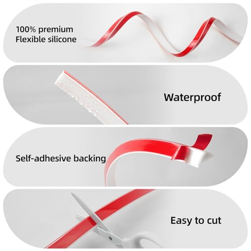 10Ft Quarter Round Trim L-Shaped Bendable Silicone, White - size: 10 Ft