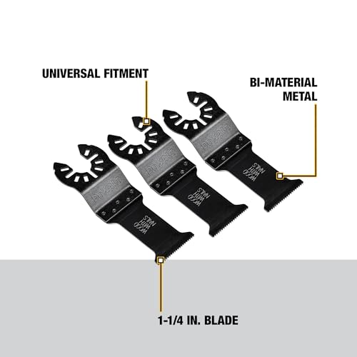 DEWALT 1-1/4 In, Titanium Oscillating Tool Blade For Wood with Nails, 3 Pack, (DWA4203-3) - size: One Size