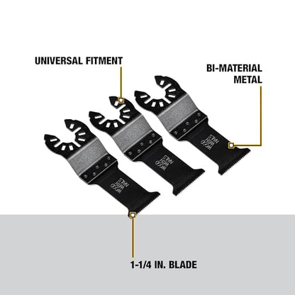 DEWALT 1-1/4 In, Titanium Oscillating Tool Blade For Wood with Nails, 3 Pack, (DWA4203-3) - size: One Size