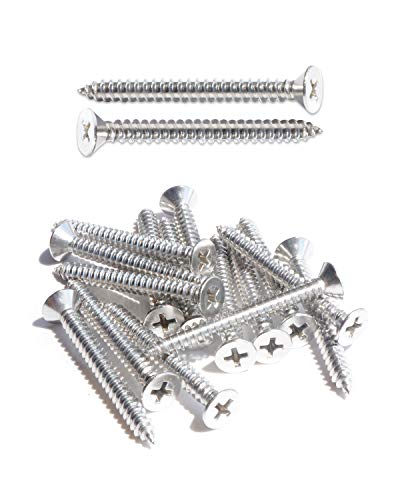 IMScrews 100pcs #8 x 2 (50mm) Stainless Flat Head Phillips Wood Screws 18-8 (304) Stainless Steel Countersunk Self Tapping Screws - size: #8 x 2"
