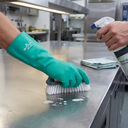 SHOWA 727 Chemical Resistant Gloves, 15-mil Nitrile, Medium 12-Pack - size: Medium, style: 12-pack