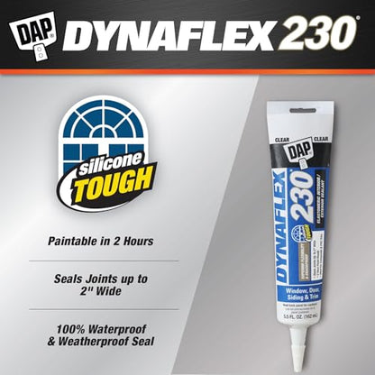 DAP Dynaflex 230 Premium Elastomeric Sealant, Clear, 5.5 Oz (7079818860)