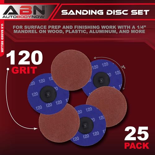 ABN Aluminum Oxide Sanding Discs 25-Pack, 3in, 120 Grit - Metal Sanding Wheels for Surface Prep and Finishing Work - style: 120 Grit