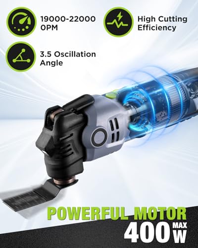 WORKPRO 400W Corded Oscillating Multi-Tool Kit - size: Corded 400 W