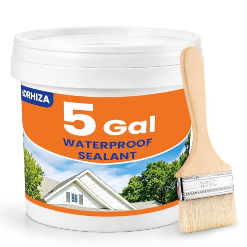 5 Gal Transparent Waterproof Sealant,Clear Water-Based Leak Repair Coating - size: 5Gal