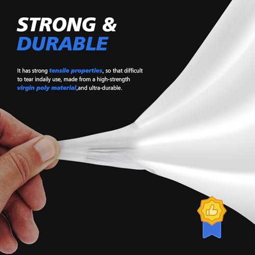 Crawl Space Vapor Barrier - 10 mil (20' x 100'), Thick Plastic sheeting, Drop Cloth Moisture Barrier Covering for Crawl Space Encapsulation, Blackout Plastic Painters Tarp, Black and White Panda Film - size: 10 Mil 20' x 100'