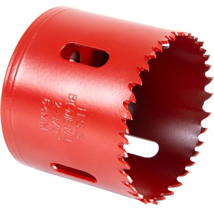 2-1/2"(64MM) Bi-Metal M42 Hole Saw with 8% Cobalt– Deep Cut 2" Depth HSS Hole Cutter for Wood, Plastic, Drywall, Metal Sheet & Hardened Stainless Steel(Without Arbor) - size: M42 2-1/2 in Hole Saw
