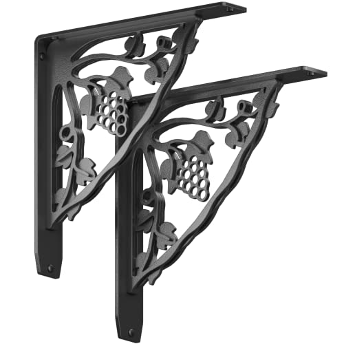 Starby Madeira Heavy Duty Steel Fireplace Mantel Brackets, Floating Shelf, Countertop Support - Hand Welded (2 Pack) (12 x 12 x 2) - color: Madeira, size: 12" x 12" x 2"