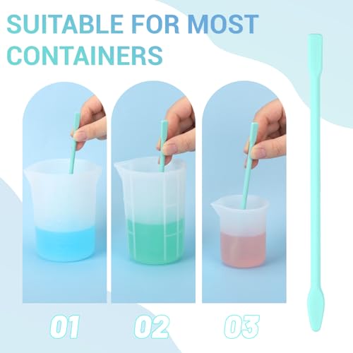 Gartful 9PCS Large Silicone Stir Sticks, Reusable Epoxy Resin Mixing Sticks, Non-Stick Craft Stirring Rods for Paint Mixing, Glitter Tumblers, Liquid Art Supplies, DIY Crafts Tools, Turquoise - color: Turquoise, size: 9PCS-Large stick*9