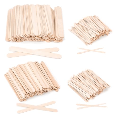 1000Pcs Waxing Sticks - 4 Style Assorted Wood Wax Sticks for Body Face Hair Removal, Eyebrow Lip Nose Small Waxing Applicator Sticks, Wax Spatula Applicator Wooden Craft Sticks